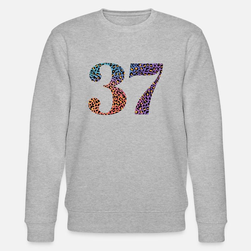 37th Anniversary Leopard - Stanley/Stella CHANGER Unisex Organic Sweatshirt - heather grey
