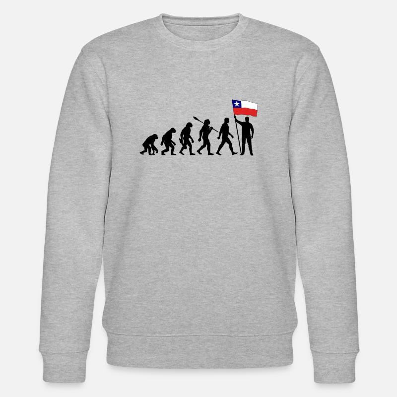 Chile - Evolution - Flagge - Nation - Stanley/Stella Unisex Bio-Sweatshirt CHANGER  - Grau meliert