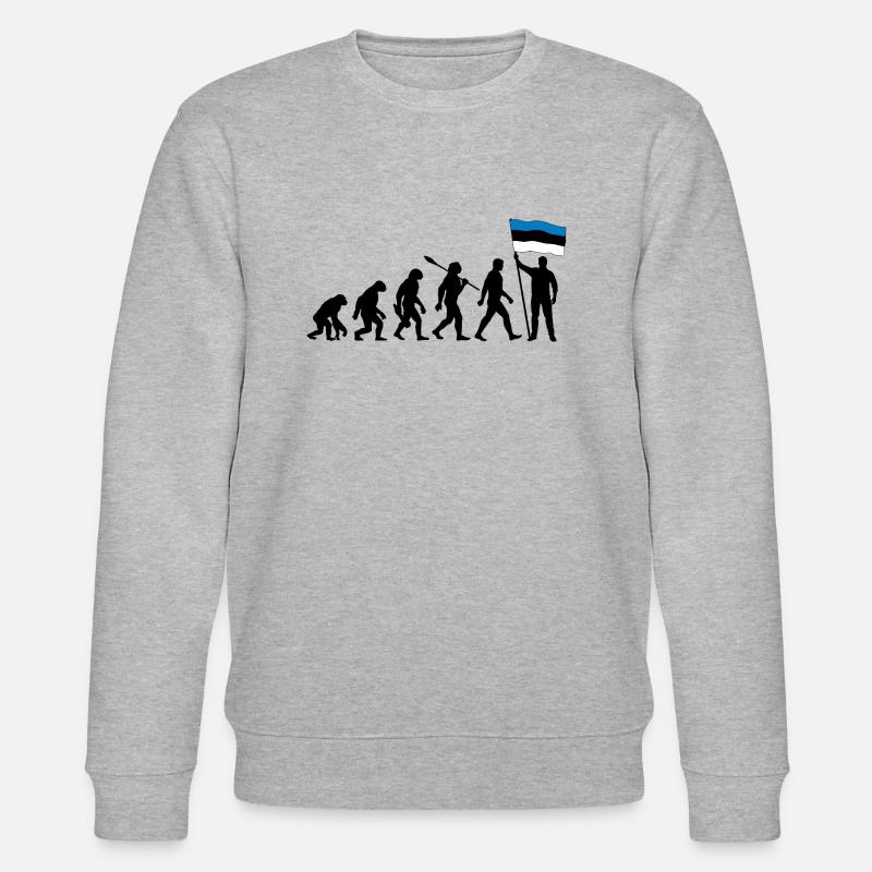 Estland - Evolution - Flagge - Nation - Stanley/Stella Unisex Bio-Sweatshirt CHANGER  - Grau meliert