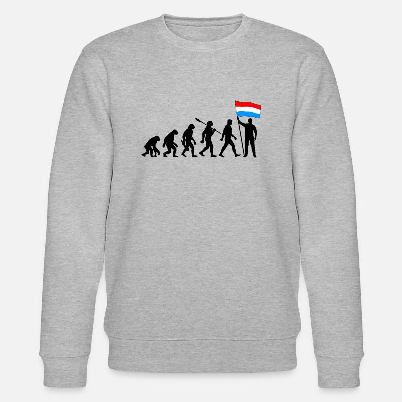 Luxemburg - Evolution - Flagge - Nation - Stanley/Stella Unisex Bio-Sweatshirt CHANGER - Grau meliert