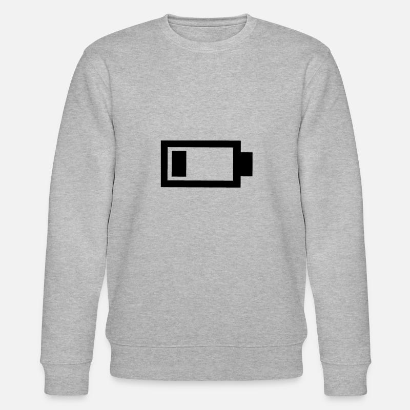 Low Battery, Charging battery, Aufladen - Stanley/Stella Unisex Bio-Sweatshirt CHANGER  - Grau meliert