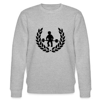 BODYBUILDING GEWICHTGEBEN PUMPEN - Stanley/Stella Unisex Bio-Sweatshirt CHANGER  - Grau meliert - Vorne - Nik (191cm) & Marisol (170cm)