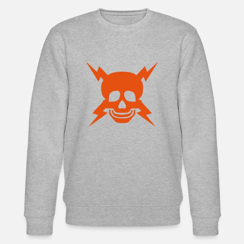 Blitz Kopf Blitz Blitz-Symbol - Stanley/Stella Unisex Bio-Sweatshirt CHANGER  - Grau meliert