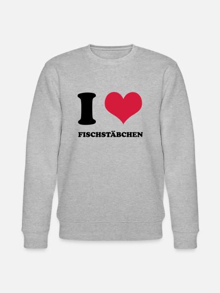 I Love Fischstäbchen - Stanley/Stella Unisex Bio-Sweatshirt CHANGER  - Grau meliert