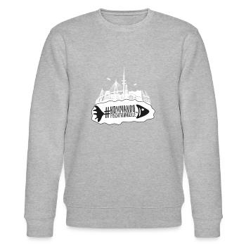 #kommandofischfrikadelle goes Hamburg - Stanley/Stella Unisex Bio-Sweatshirt CHANGER  - Grau meliert - Vorne - Nik (191cm) & Marisol (170cm)