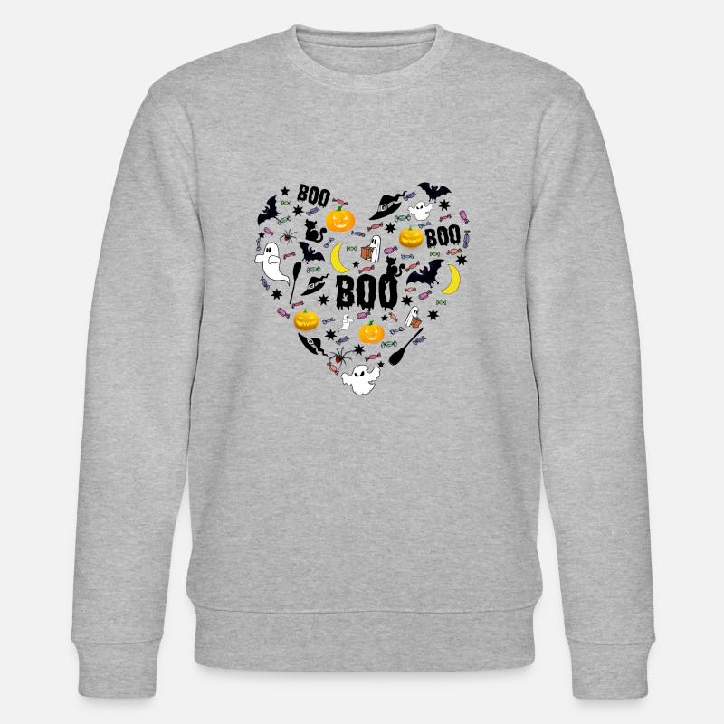 Halloween Herz - Stanley/Stella Unisex Bio-Sweatshirt CHANGER  - Grau meliert
