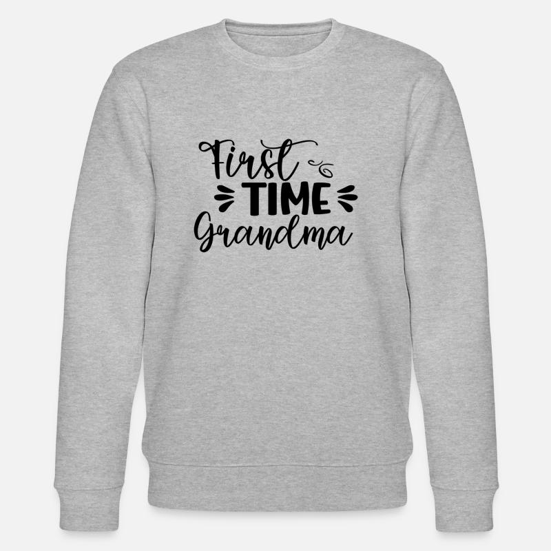 First Time Grandma - Stanley/Stella Unisex Bio-Sweatshirt CHANGER  - Grau meliert