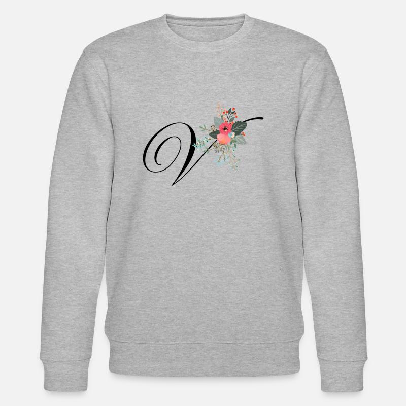 Buchstabe v Blumen - Stanley/Stella Unisex Bio-Sweatshirt CHANGER  - Grau meliert