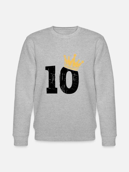 10 Crown 10th Birthday 10 Years - Stanley/Stella CHANGER Unisex Organic Sweatshirt - heather grey