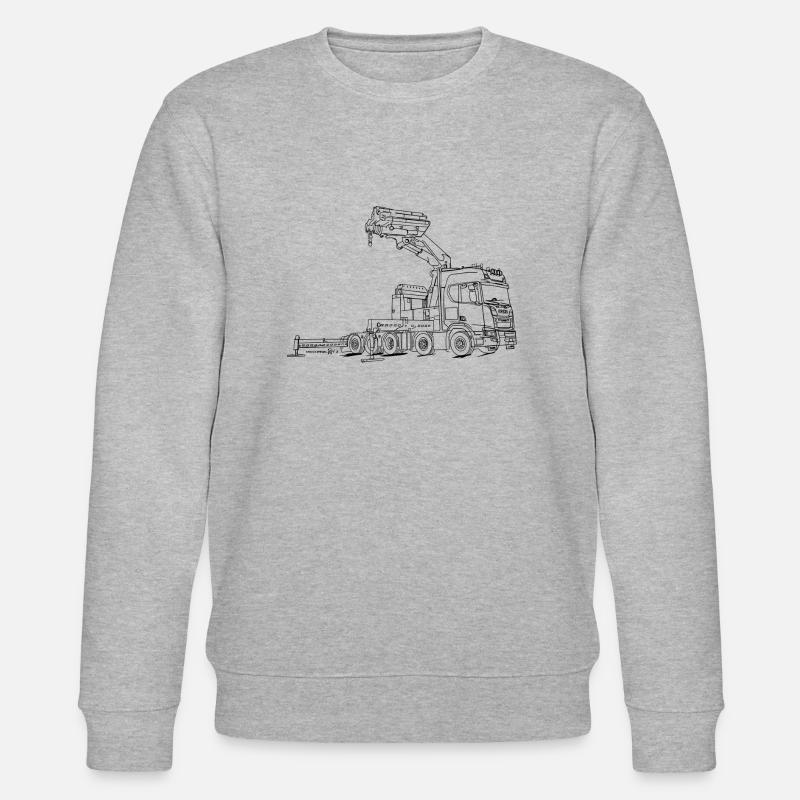 5Achser LKW mit Ladekran2 - Stanley/Stella Unisex Bio-Sweatshirt CHANGER - Grau meliert