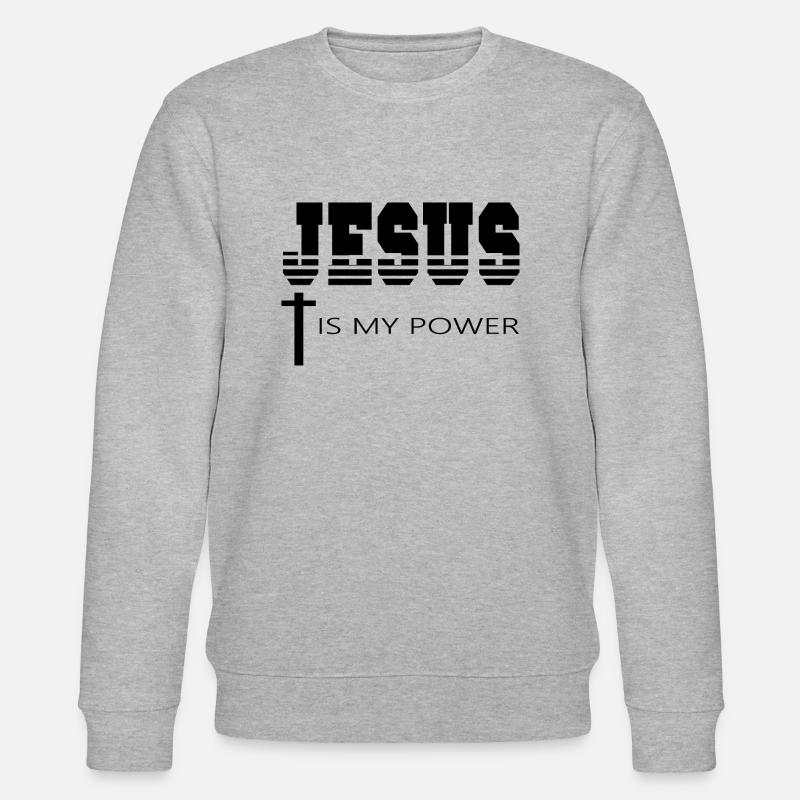 Jesus Christ Gott God - Stanley/Stella Unisex Bio-Sweatshirt CHANGER - Grau meliert