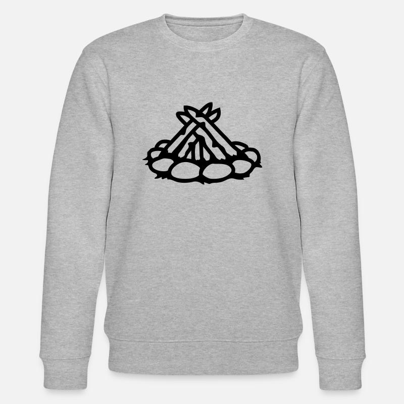 Camping campfire without fire - Stanley/Stella CHANGER Unisex Organic Sweatshirt - heather grey