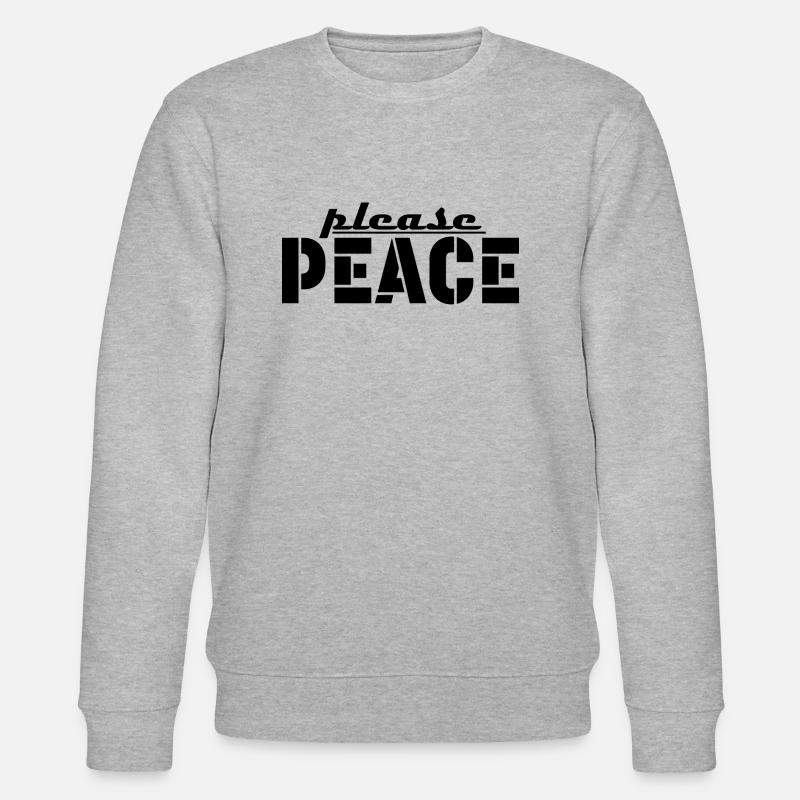 please peace Tshirt - Stanley/Stella Unisex Bio-Sweatshirt CHANGER  - Grau meliert