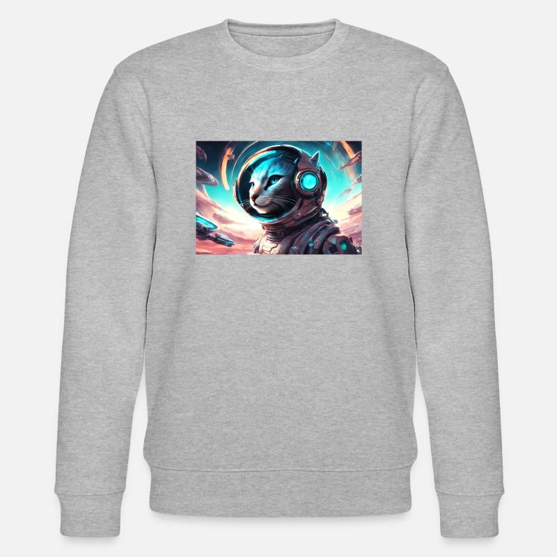 Katzonaut - Stanley/Stella Unisex Bio-Sweatshirt CHANGER  - Grau meliert
