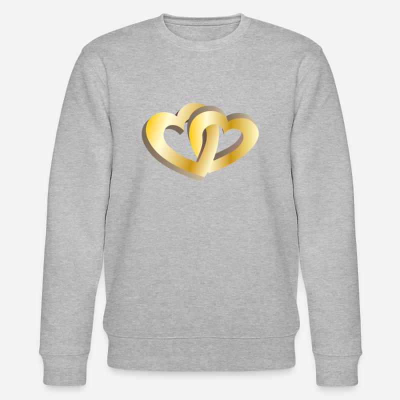 Zwei goldene Herzen - Stanley/Stella Unisex Bio-Sweatshirt CHANGER  - Grau meliert