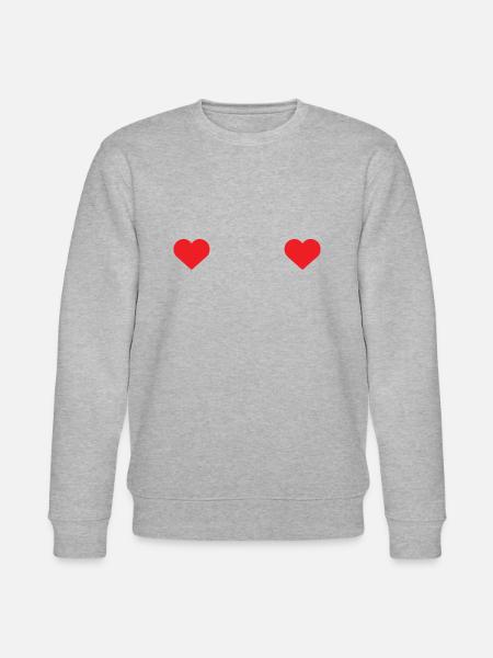 Heart Nipple Height - Stanley/Stella CHANGER Unisex Organic Sweatshirt - heather grey