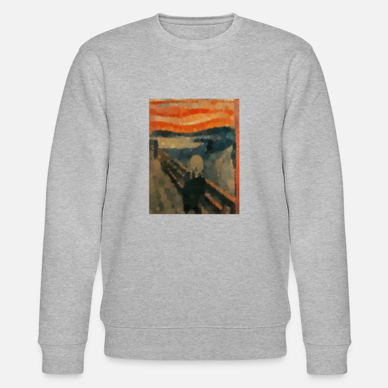 Der Schrei - Kreise - Stanley/Stella Unisex Bio-Sweatshirt CHANGER  - Grau meliert