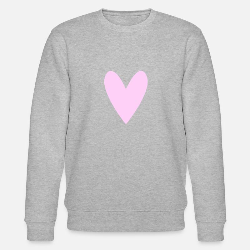 Herz rosé - Stanley/Stella Unisex Bio-Sweatshirt CHANGER  - Grau meliert
