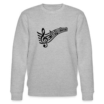 Musik Noten - Stanley/Stella Unisex Bio-Sweatshirt CHANGER  - Grau meliert - Vorne - Nik (191cm) & Marisol (170cm)