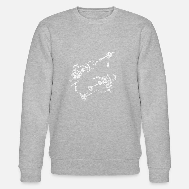 Turbolader Explosionszeichung Aufbau Boost - Stanley/Stella Unisex Bio-Sweatshirt CHANGER  - Grau meliert