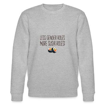 Geschlechterrolle Sexismus Feminismus Geschenkidee - Stanley/Stella Unisex Bio-Sweatshirt CHANGER  - Grau meliert - Vorne - Nik (191cm) & Marisol (170cm)