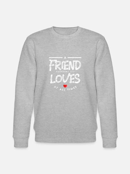 Friendship Bible Verse - Stanley/Stella CHANGER Unisex Organic Sweatshirt - heather grey