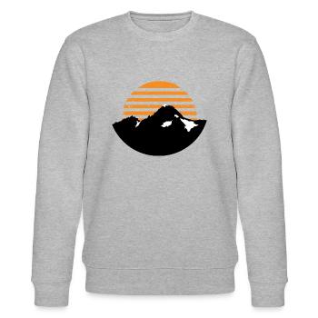Mountains Sun Retro Gift idea for climbers - Stanley/Stella CHANGER Unisex Organic Sweatshirt - heather grey - Front - Nik (191cm) & Marisol (170cm)