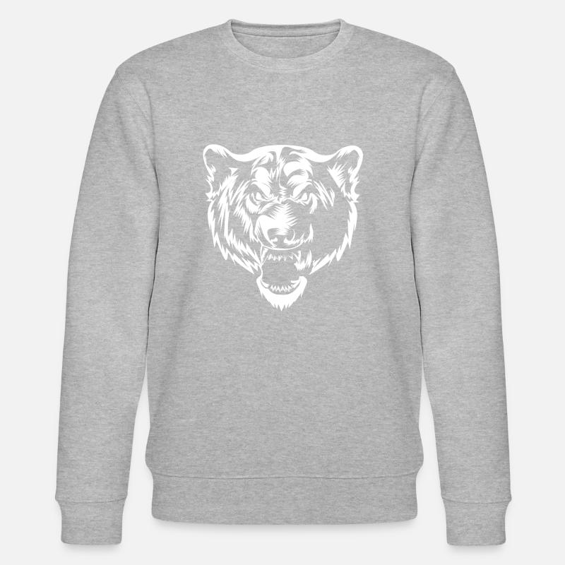 Symbole tête d'ours - Sweat bio CHANGER Stanley/Stella Unisexe - gris chiné