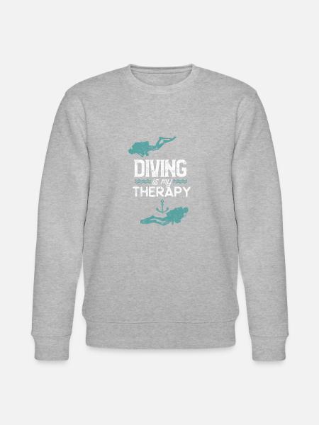 Diving saying therapy - Stanley/Stella CHANGER Unisex Organic Sweatshirt - heather grey