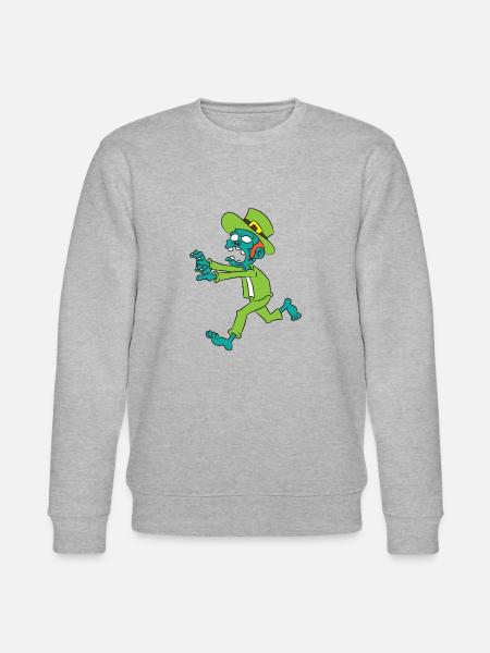 Zombie Leprechaun - Stanley/Stella CHANGER Unisex Organic Sweatshirt - heather grey