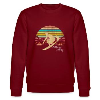Surfer - Stanley/Stella Unisex Bio-Sweatshirt CHANGER  - Burgunderrot - Vorne - Nik (191cm) & Marisol (170cm)