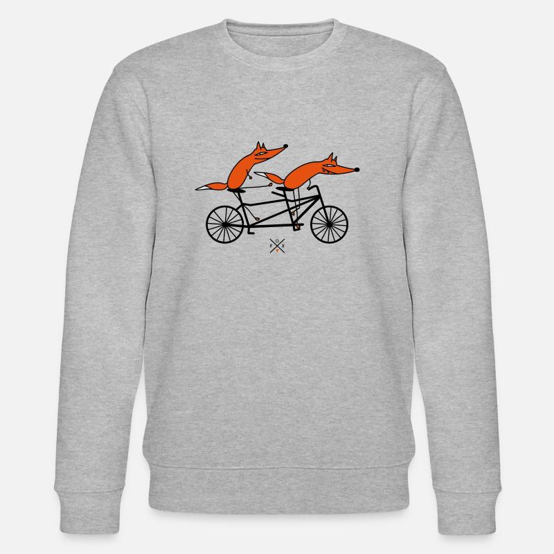 Schlaue Tandemfahrer - Stanley/Stella Unisex Bio-Sweatshirt CHANGER  - Grau meliert