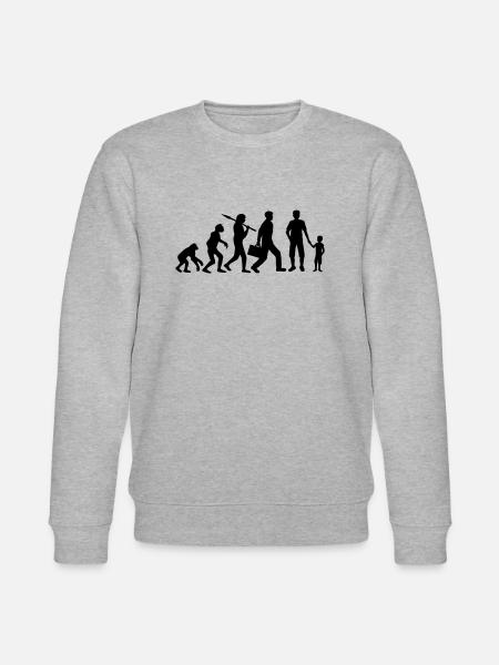 Son Papa Evolution Child - Stanley/Stella CHANGER Unisex Organic Sweatshirt - heather grey