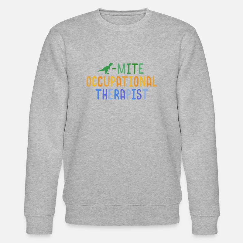 Dinomite Ergotherapeut Dinosaurier OT - Stanley/Stella Unisex Bio-Sweatshirt CHANGER  - Grau meliert