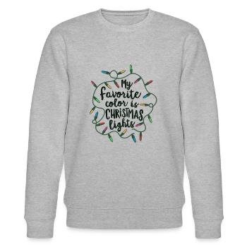 Meine Lieblingsfarbe ist Weihnachtsbeleuchtung Weihnachten - Stanley/Stella Unisex Bio-Sweatshirt CHANGER  - Grau meliert - Vorne - Nik (191cm) & Marisol (170cm)