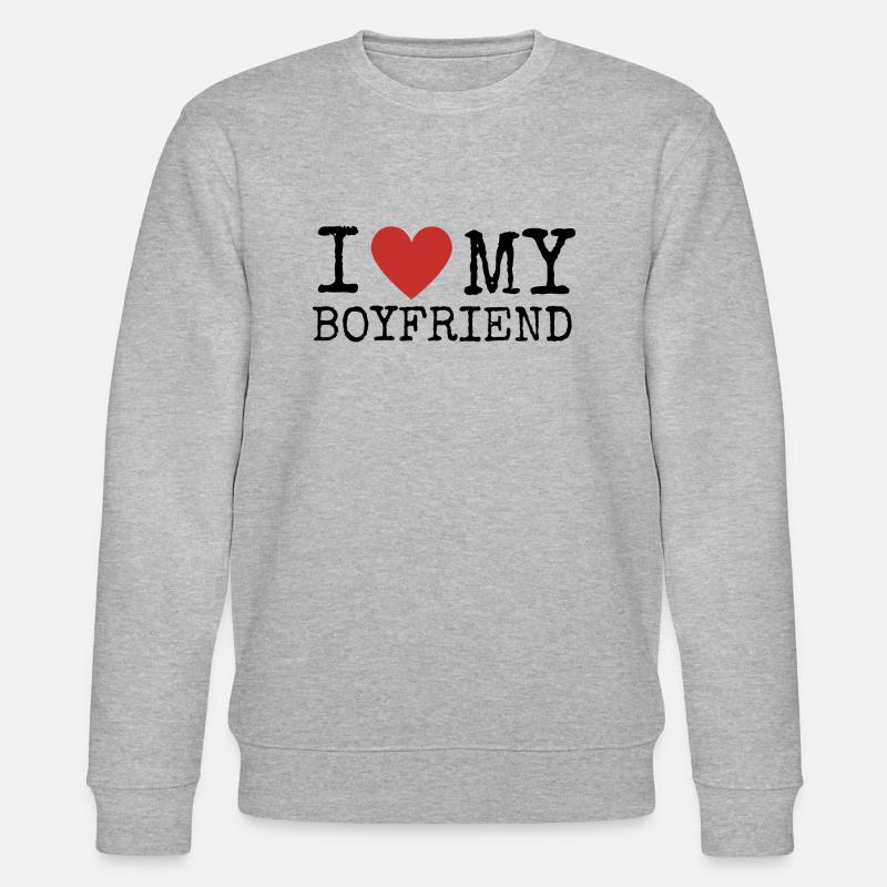 J’aime mon petit ami - Sweat bio CHANGER Stanley/Stella Unisexe - gris chiné