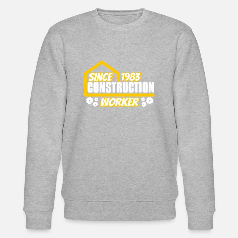 Bauarbeiter Geboren 1983 Geburtstag - Stanley/Stella Unisex Bio-Sweatshirt CHANGER  - Grau meliert