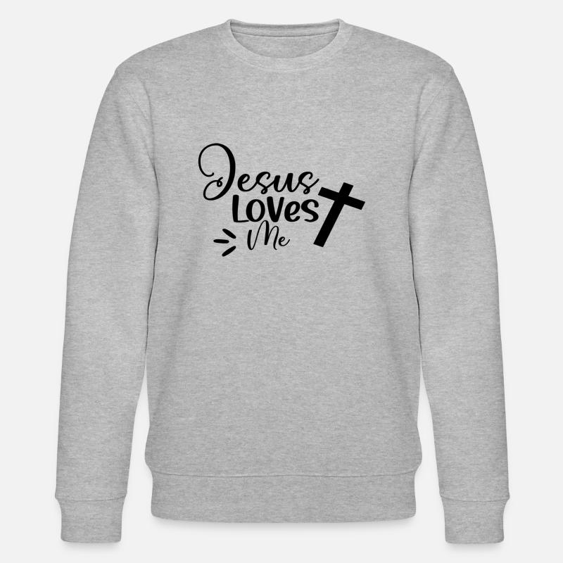 Jesus Loves Me - Stanley/Stella Unisex Bio-Sweatshirt CHANGER  - Grau meliert