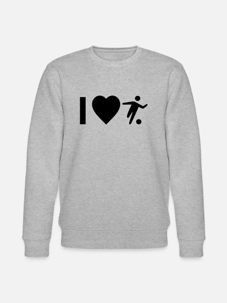 Cool "I Love Football" design til ham og hende - Stanley/Stella økologisk unisex-sweatshirt CHANGER - grå meleret