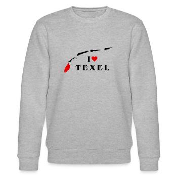 I Love Texel - Stanley/Stella CHANGER Unisex Organic Sweatshirt - heather grey - Front - Nik (191cm) & Marisol (170cm)