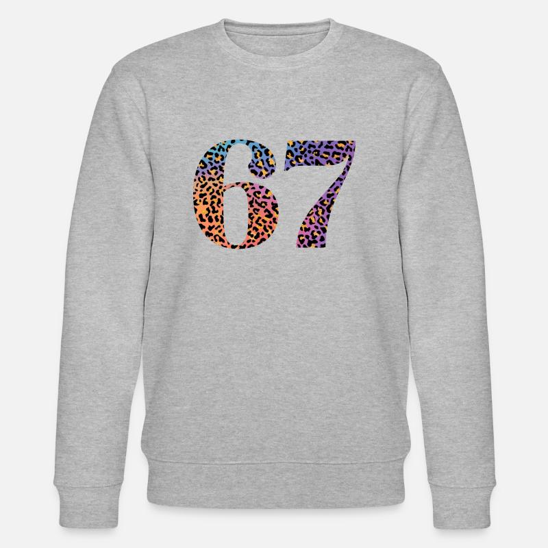 67e anniversaire léopard - Sweat bio CHANGER Stanley/Stella Unisexe - gris chiné