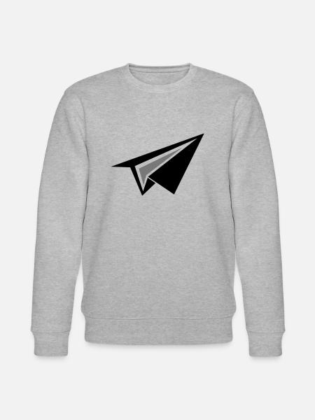 Papierflieger Flugzeug - Stanley/Stella Unisex Bio-Sweatshirt CHANGER - Grau meliert