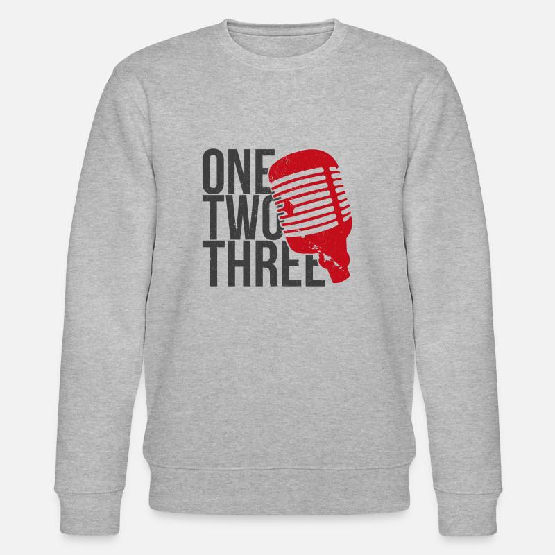 One Two Three Microphone (colored) - Stanley/Stella CHANGER Unisex Organic Sweatshirt - heather grey