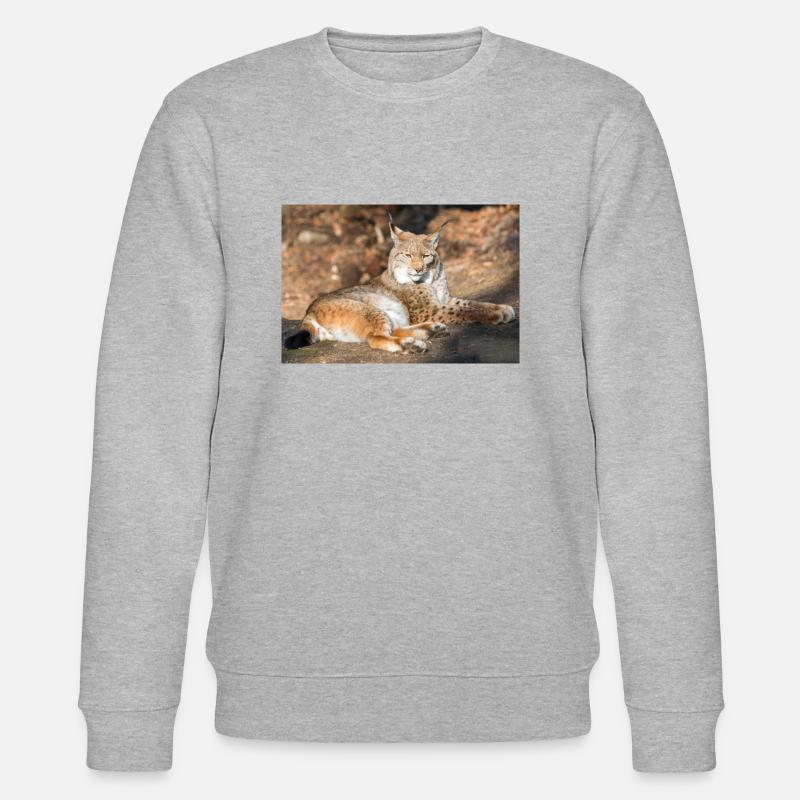 Eurasischer Luchs oder Nordluchs (Lynx lynx) - Stanley/Stella Unisex Bio-Sweatshirt CHANGER  - Grau meliert