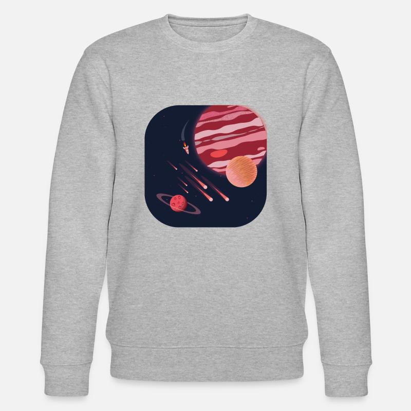 Planet red space planet space - Stanley/Stella CHANGER Unisex Organic Sweatshirt - heather grey