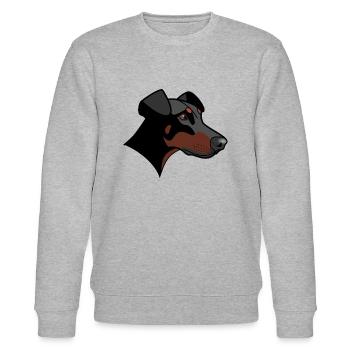 Dobermann - Nessie - Stanley/Stella Unisex Bio-Sweatshirt CHANGER  - Grau meliert - Vorne - Nik (191cm) & Marisol (170cm)
