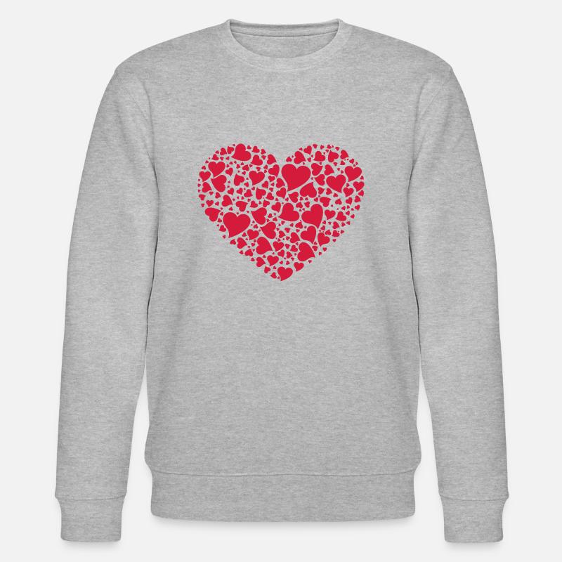 Herz - Stanley/Stella Unisex Bio-Sweatshirt CHANGER  - Grau meliert