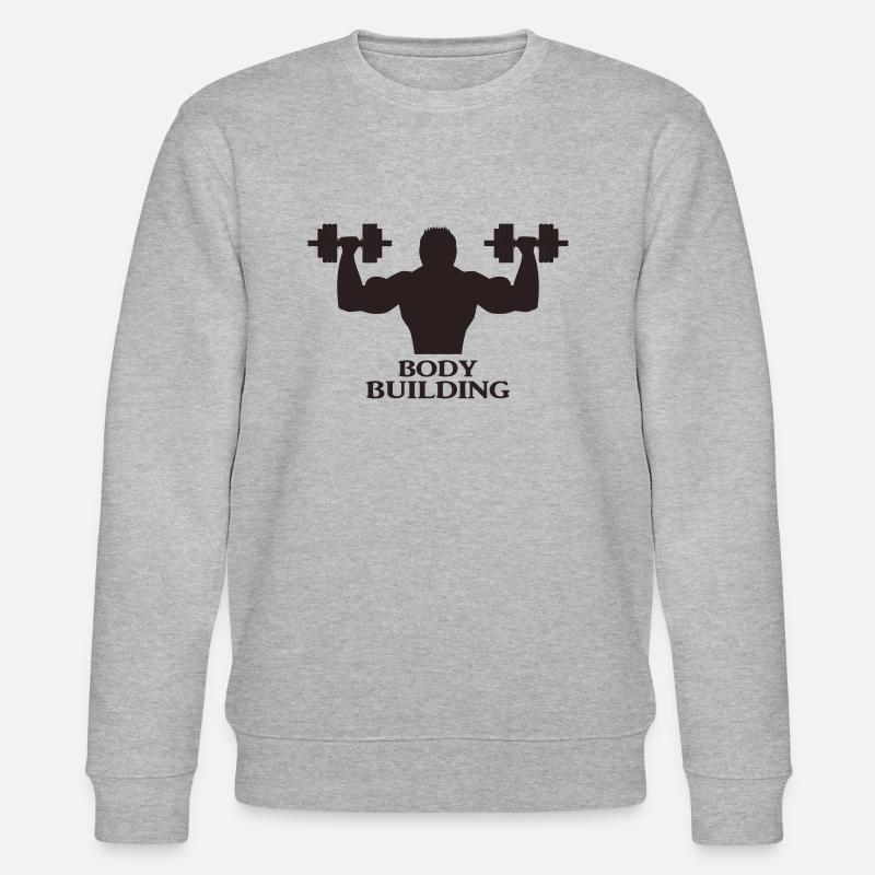 Bodybuilder mit Hanteln - Stanley/Stella Unisex Bio-Sweatshirt CHANGER  - Grau meliert