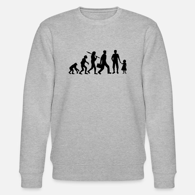 Papa Tochter Evolution Kind - Stanley/Stella Unisex Bio-Sweatshirt CHANGER  - Grau meliert