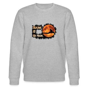 coole Mondkatze - Stanley/Stella Unisex Bio-Sweatshirt CHANGER  - Grau meliert - Vorne - Nik (191cm) & Marisol (170cm)